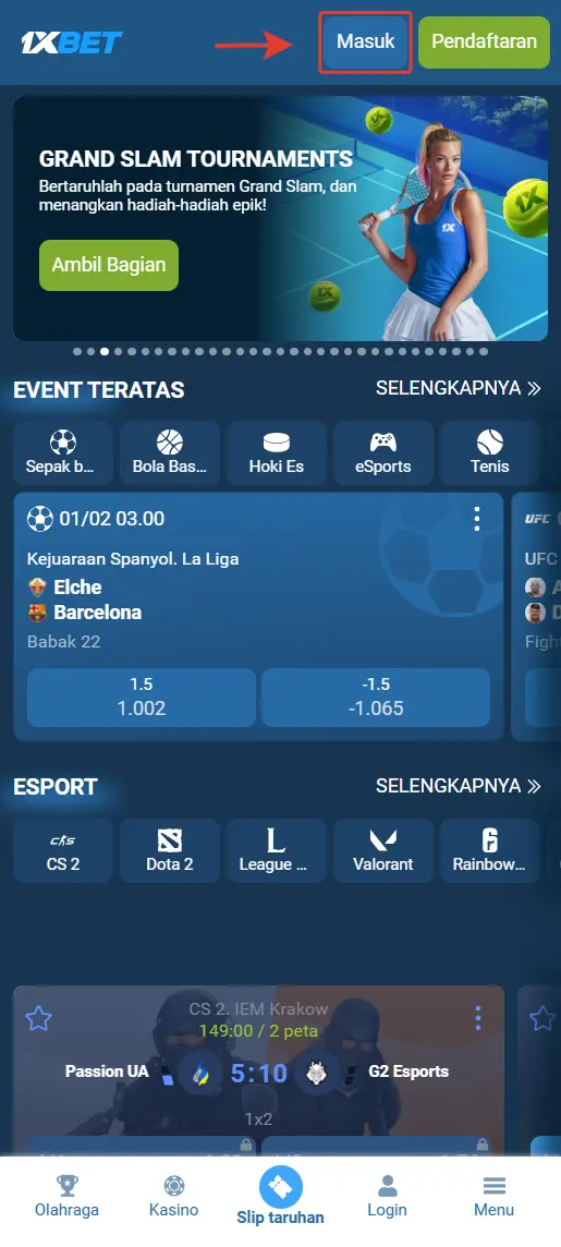 1xbet login